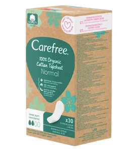 Carefree Slipeinlagen Organic Cotton Normal 30 St, Карефри Ежедневные прокладки из органического хлопка Normal 30шт, 3 упаковки (90штук)