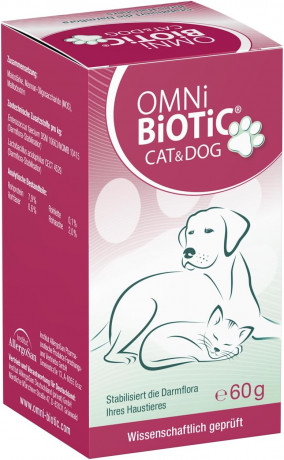  OMNi BiOTiC CAT & Dog 60g, Инновационный пробиотик для кошек и собак, быстро восстанавливает баланс микрофлоры и укрепляет иммунитет, 60г