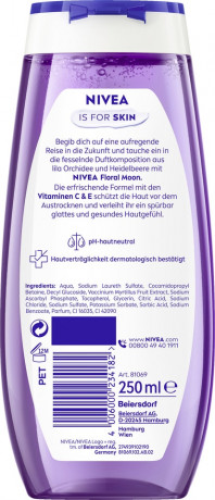 NIVEA Duschgel Floral Moon Orchidee & Blaubeerduft, 250 ml, Нивеа Гель для душа с ароматом орхидеи и черники, витамины C и E, увлажнение и защита от сухости, 250 мл