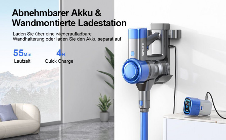 Buture Buture Akku-Hand-und Stielstaubsauger, 450,00 W, beutellos, 450W/33000pa,Staubsauger Kabellos bis zu 55 Min. Laufzeit, Kabelloser  Беспроводной ручной и стержневой пылесос Buture, 450,00 Вт, без мешка, 450 Вт/33 000 Па, беспроводной пылесос, время 