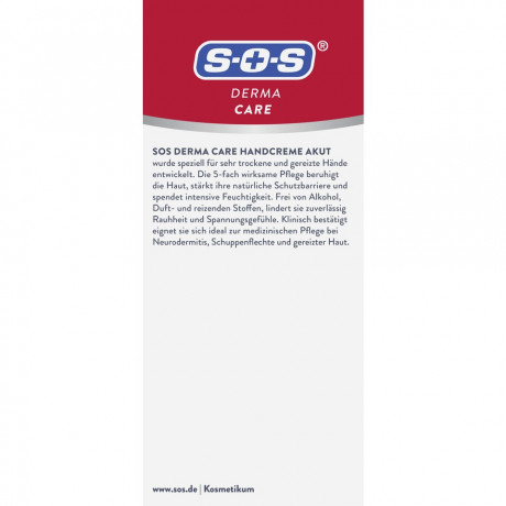SOS Handcreme Akut, 100 ml, SOS Derma Care Крем для рук, для очень сухой и раздраженной кожи, 5-компонентный уход, при нейродермите, 100 мл