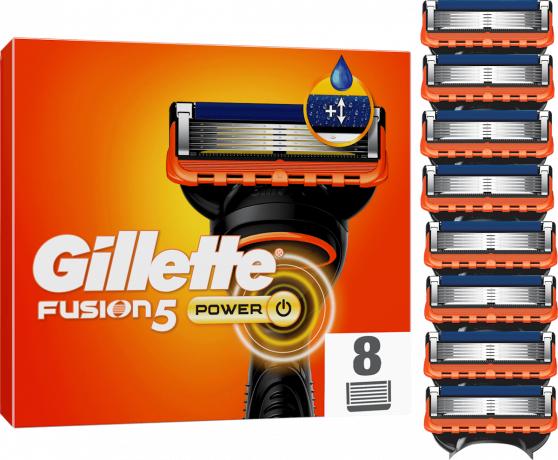 GILLETTE Rasierklingen, Fusion5 Power, 8 St, Джилетт Сменные кассеты Fusion5 Power для мужской бритвы, 8 шт.