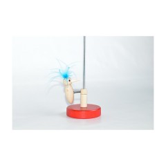 Holzspielzeug Klopfspecht natur mit gruner Feder Деревянная игрушка дятел природа с зеленым пером