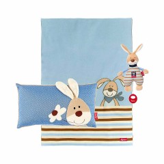 sigikid Baby Kuschelset 3-tlg. Hase Semmel Bunny hellblau Spieldecken Набор детских обнималок из 3-х частей. Игровые коврики Hase Semmel Bunny голубого цвета