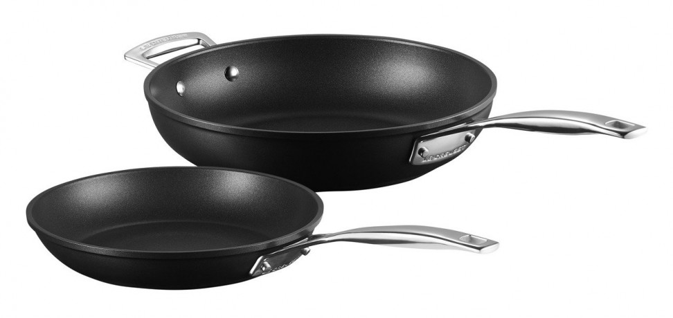 Le Creuset LE CREUSET Alu-Pfannenset 2-tlg. anthrazit Набор алюминиевых кастрюль LE CREUSET, 2 предмета.