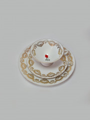 Bareuther Waldsassen Bavaria Чайное трио с позолоченным узором &quot;Красная роза&quot;, Германия, 1960-70гг.