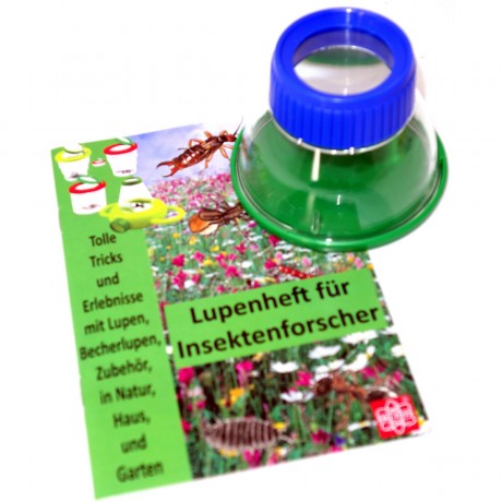 Edu-Toys Bunte grosse Becherlupe blau grun Красочное большое увеличительное стекло сине-зеленое