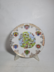 Тарелка декоративная винтажная &quot;Курорты Северного моря&quot;, фарфор, 26.5 см, Германия, 1970-80гг.