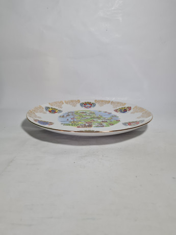 Тарелка декоративная винтажная "Курорты Северного моря", фарфор, 26.5 см, Германия, 1970-80гг.