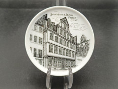 Набор декоративных тарелок винтажных Furstenberg &quot;Немецкие города&quot;, в заводской упаковке, фарфор, 6 шт., 9.5 см, Германия, 1970-80гг.