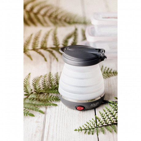 Adler Adler Wasserkocher AD 1278, 0,6 l, 750,00 W, kompakt, Silikongehause, faltbar, grau, fur Reise, Camping  Чайник Adler AD 1278, 0,6 л, 750,00 Вт, компактный, силиконовый корпус, складной, серый, для путешествий, кемпинга