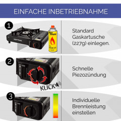 Softsail Softsail Gaskocher Stufenlos regulierbarer Campingkocher Piezozundung Tragekoffer, Tragbar, Outdoor Camping-Kocher Газовая плита Softsail, походная плита с бесступенчатой ??регулировкой, пьезоподжиг, кейс для переноски, портативная походная печь
