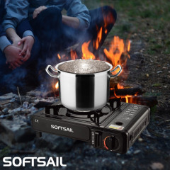 Softsail Softsail Gaskocher Stufenlos regulierbarer Campingkocher Piezozundung Tragekoffer, Tragbar, Outdoor Camping-Kocher Газовая плита Softsail, походная плита с бесступенчатой ??регулировкой, пьезоподжиг, кейс для переноски, портативная походная печь