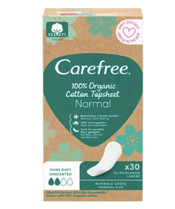 Carefree  Slipeinlagen Organic Cotton Normal 30 St, Карефри Ежедневные прокладки из органического хлопка Normal 30шт, 5 упаковок (150 штук)