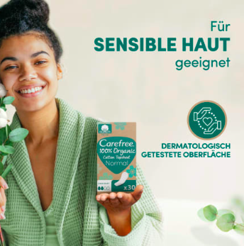 Carefree  Slipeinlagen Organic Cotton Normal 30 St, Карефри Ежедневные прокладки из органического хлопка Normal 30шт, 5 упаковок (150 штук)