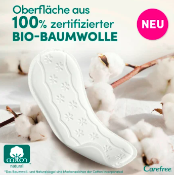 Carefree  Slipeinlagen Organic Cotton Normal 30 St, Карефри Ежедневные прокладки из органического хлопка Normal 30шт, 5 упаковок (150 штук)