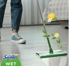 Swiffer wet refills lemon 10stk x 5packs, Влажные салфетки для швабры для уборки кухни, пола, дома, с ароматом цитрусовых 10шт х 5 упаковок