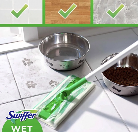 Swiffer wet refills lemon 10stk x 5packs, Влажные салфетки для швабры для уборки кухни, пола, дома, с ароматом цитрусовых 10шт х 5 упаковок