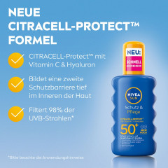 NIVEA SUN Sonnenspray Schutz &amp; Pflege LSF 50+, 200 ml, Нивеа Солнцезащитный спрей, SPF 50+, водостойкий, увлажнение, 200 мл