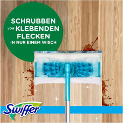 Swiffer Bodenwischer Wet Mop Starter-Set: 1 Bodenwischer + 6 Feuchte Bodentucher, Набор для влажной уборки пола Wet Kit (Германия), швабра и 6 влажных салфеток с ароматом цитруса, удаляет стойкие загрязнения