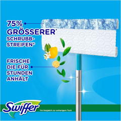 Swiffer Bodenwischer Wet Mop Starter-Set: 1 Bodenwischer + 6 Feuchte Bodentucher, Набор для влажной уборки пола Wet Kit (Германия), швабра и 6 влажных салфеток с ароматом цитруса, удаляет стойкие загрязнения