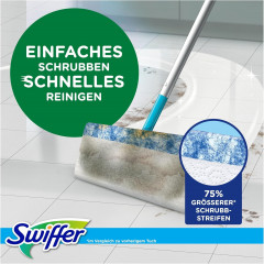 Swiffer Bodenwischer Wet Mop Starter-Set: 1 Bodenwischer + 6 Feuchte Bodentucher, Набор для влажной уборки пола Wet Kit (Германия), швабра и 6 влажных салфеток с ароматом цитруса, удаляет стойкие загрязнения