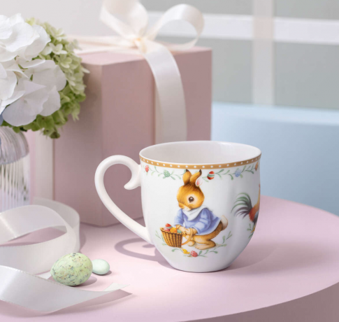 Villeroy & Boch Jahresbecher 2026 Пасхальная чашка с кроликом для горячих напитков, ограниченная серия, 390 мл