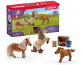 Schleich Horse Club  Mini Shetty Familie 41432, Игровой набор Семья мини шетти (Германия), 3 фигурки пони и аксессуары, 9 деталей, ручная роспись, от 5 лет