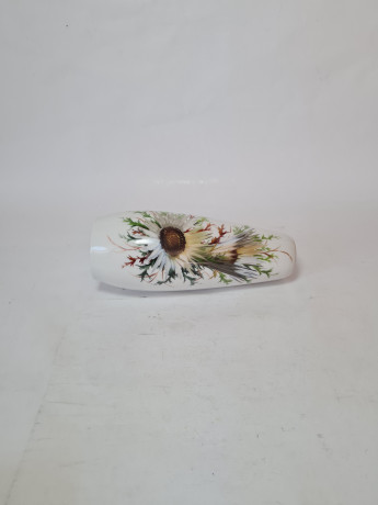 Ваза для цветов винтажная Reuschel und Koniger Bavaria, белый фарфор с цветочным декором, 20 x 7 см / 3 см, Германия, 1960-70гг.