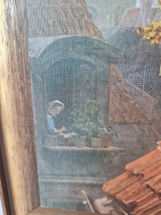 Картина винтажная &quot;Мансарды старого города&quot; Spitzweg, 34,5 x 23,5 см, Германия, 1960-70гг.