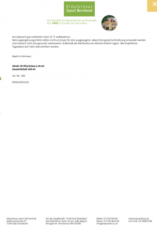 Sanct Bernhard Beauty-Drink mit Kollagen und Hyaluronsäure for men Напиток красоты для мужчин с пептидами коллагена, гиалуроновой кислотой, витаминами, цинком и медью 30ампул х 20 мл 