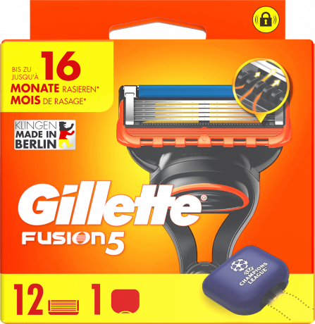 GILLETTE Rasierklingen, Fusion5, 12 St, Джилетт Сменные кассеты Fusion5 для мужской бритвы, 12 шт.