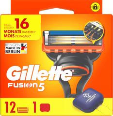 GILLETTE Rasierklingen, Fusion5, 12 St, Джилетт Сменные кассеты Fusion5 для мужской бритвы, 12 шт.