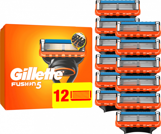 GILLETTE Rasierklingen, Fusion5, 12 St, Джилетт Сменные кассеты Fusion5 для мужской бритвы, 12 шт.