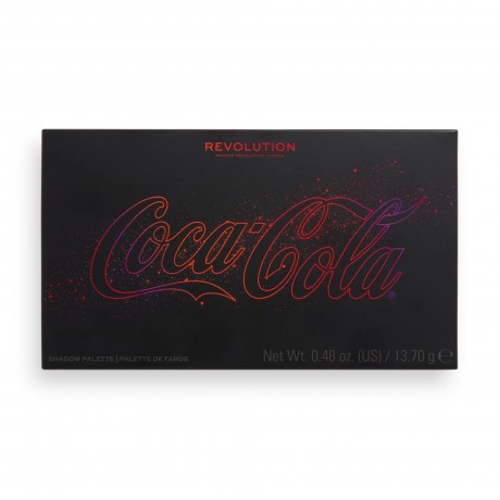 Makeup Revolution Coca Cola Eyeshadow Palette, Мейкап Революшион Коллекция Coca Cola Паллетка теней, 18 оттенков, ограниченный выпуск