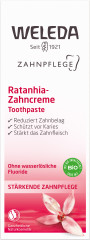 WELEDA ZAHNPFLEGE Ratanhia Zahncreme, 75 ml, Зубная паста Ratanhia с ратанией для ухода за дёснами, без водорастворимых фторидов, 75 мл