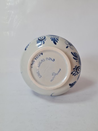 Кувшин винтажный с крышкой-пробкой Delft Blue / Erven Lucas Bols Amsterdam 1575 "Мельницы", фарфор, 22 x 11см, Голландия, 1950-60гг.
