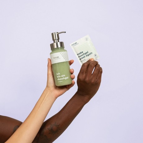 FUTURE STORIES Starterset Duschgel Pulver Wald & Wellness inkl. Pumpspender  Стартовый набор геля для душа Forest &amp; Wellness с дозатором-помпой