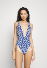 Tommy Hilfiger PLUNGE PRINT Swimsuit  navy/hite  navy/hite PLUNGE PRINT Купальник темно-синий/светло-серый военно-морской флот/хайт