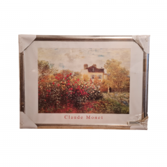 Картина-репродукция винтажная Клод Моне &quot;Дом художника&quot;, в раме, 74 х 55 см, Германия, 1980-90гг.