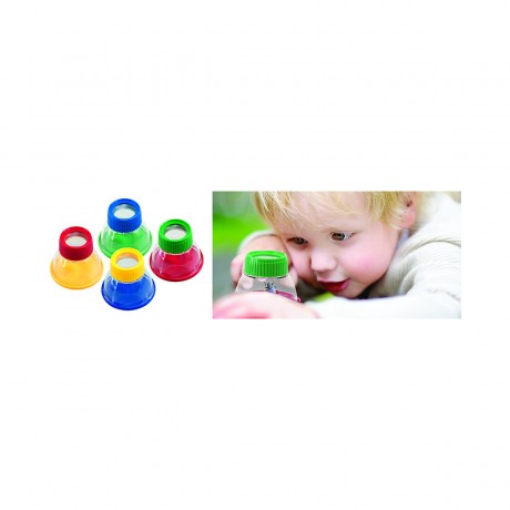 Edu-Toys Bunte grosse Becherlupe blau gelb Красочное большое увеличительное стекло синего желтого цвета