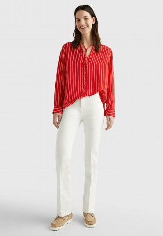 Tommy Hilfiger STRIPE V-NECK REGULAR FIT  Blouse rope stp fireworks ПОЛОСКА С V-ОБРАЗНЫМ ВЫРЕЗОМ REGULAR FIT Блузка веревочный фейерверк