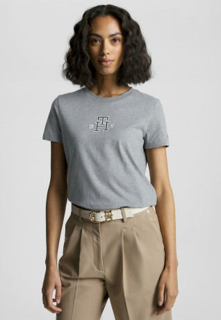Tommy Hilfiger VARSITY LOGO Print T-shirt med heather grey VARSITY LOGO Футболка с принтом средний вереск серый