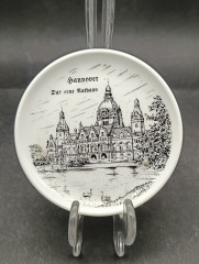 Набор декоративных тарелок винтажных Furstenberg &quot;Немецкие города&quot;, в заводской упаковке, фарфор, 6 шт., 9.5 см, Германия, 1970-80гг.