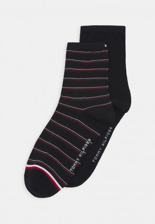 Tommy Hilfiger WOMEN SHORT SOCK PREPPY 2 PACK Socks black ЖЕНСКИЕ КОРОТКИЕ НОСКИ PREPPY 2 НАБОР Носки черный