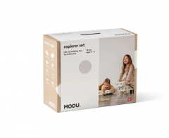 MODU Explorer Set 20 pieces, Мягкий конструктор  20 деталей, 15 моделей, безопасная развивающая игрушка для детей 0 6 лет из EPP, песочно-серый/медово-жёлтый