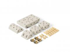 MODU Explorer Set 20 pieces, Мягкий конструктор  20 деталей, 15 моделей, безопасная развивающая игрушка для детей 0 6 лет из EPP, песочно-серый/медово-жёлтый