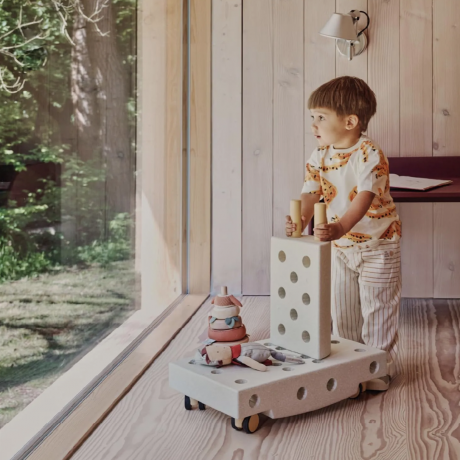 MODU Explorer Set 20 pieces, Мягкий конструктор  20 деталей, 15 моделей, безопасная развивающая игрушка для детей 0 6 лет из EPP, песочно-серый/медово-жёлтый