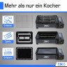 ZMC ZMC Gaskocher 2-in-1 Gaskocher inkl. Zubehor einflammiger Camping-Kocher, (mit Grillplatte + Grillrost, stufenlos regulierbar, Tischgrill), mit Tragekoffer, 3,8kg, Piezo-Zundung Warmeleistung: 2,2KW  Газовая плита ZMC Газовая плита 2-в-1, включая аксе