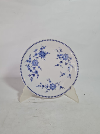 Набор для чая с синим растительным декором Seltmann Weiden Bavaria винтажный, чайное трио, 4 штуки, фарфор, Германия, 1960-70гг.